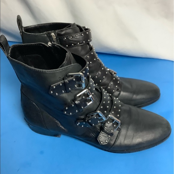 Vince Camuto Corvina Studded Leather Combat Boots - Picture 1 of 8